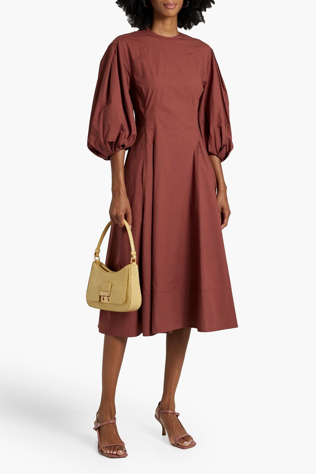 ANOTHER TOMORROW Cotton-poplin midi dress