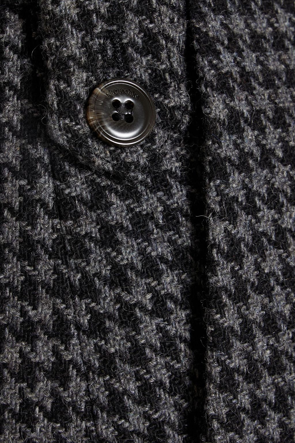 NANUSHKA Pleated houndstooth wool-blend straight-leg pants