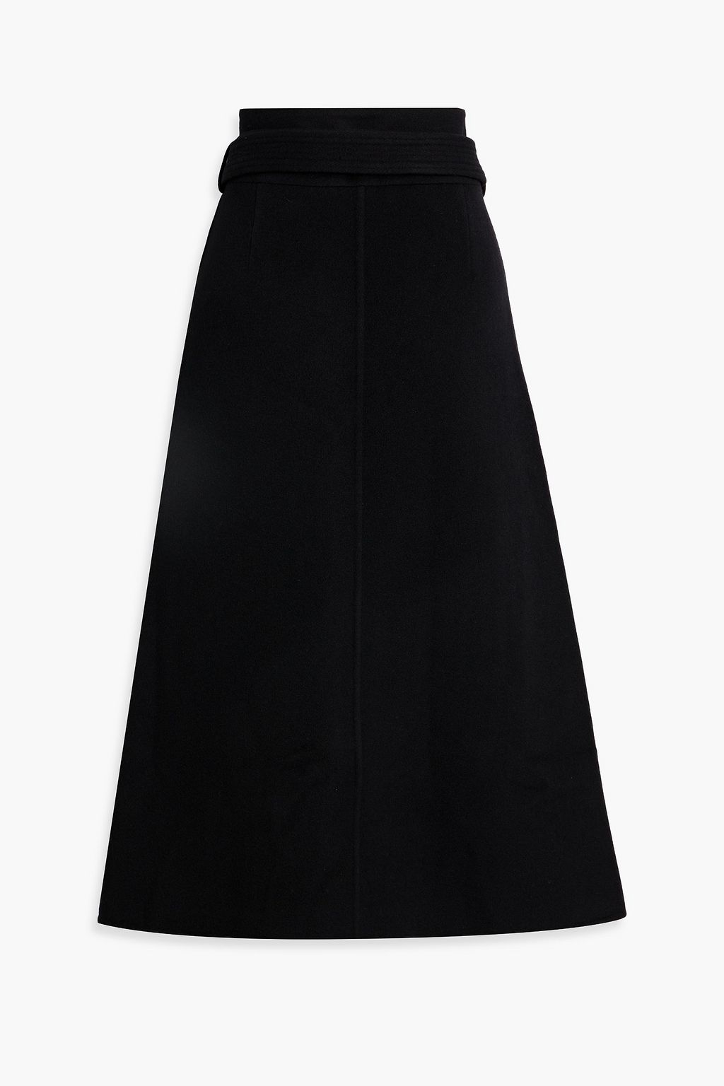 ANOTHER TOMORROW Belted cashmere-felt midi skirt
