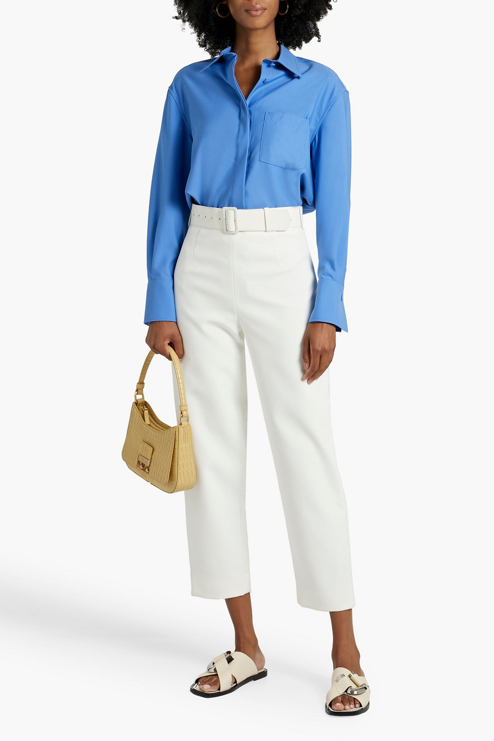 Shop Another Tomorrow Wool Shirt In Azure