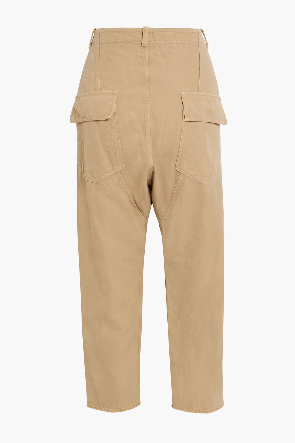 NILI LOTAN Luna cropped cotton and linen-blend twill straight-leg pants
