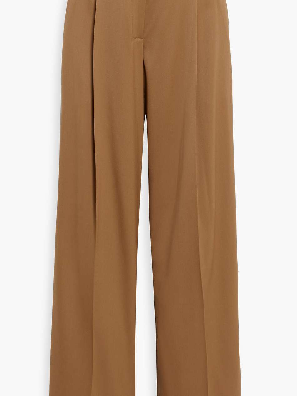 wool-blend straight-leg pants