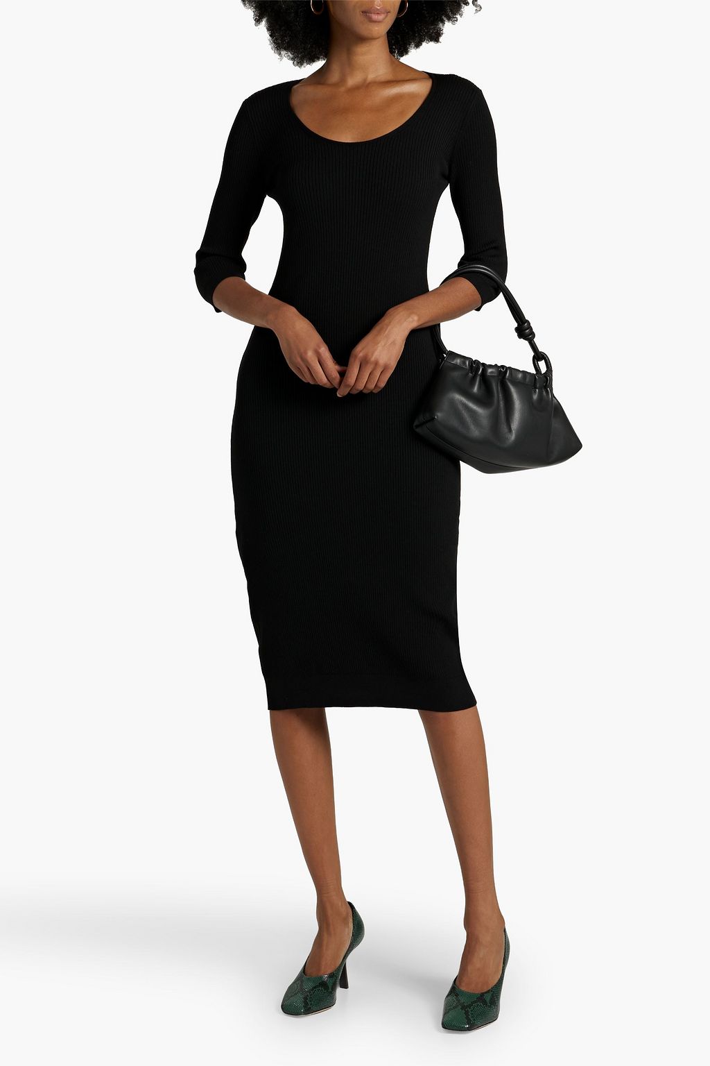 ANOTHER TOMORROW Ribbed wool-blend dress