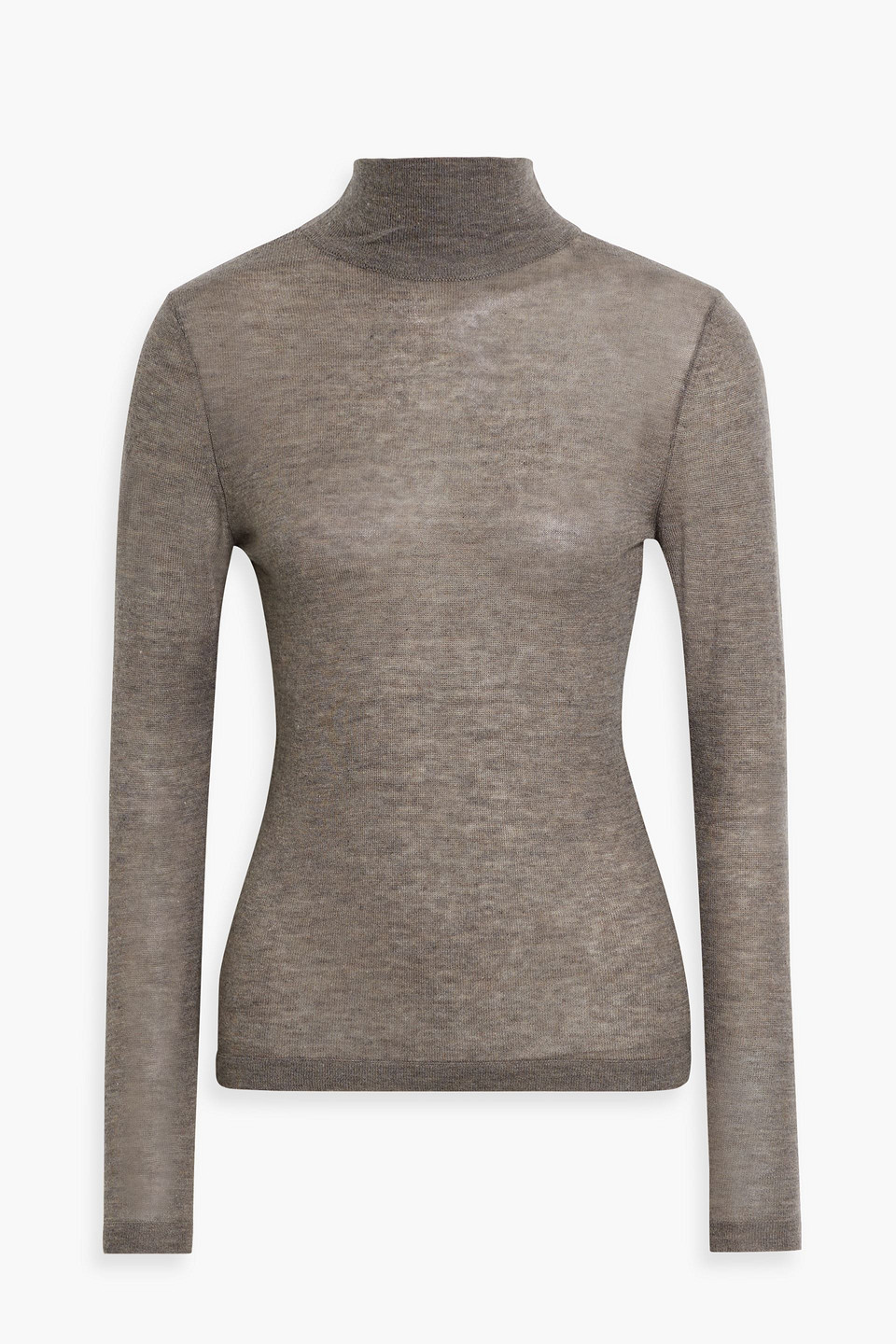 Autumn Cashmere Second Skin Cashmere Turtleneck Sweater In Taupe
