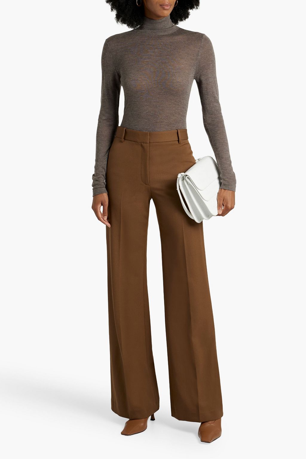 AUTUMN CASHMERE Mélange cashmere turtleneck sweater