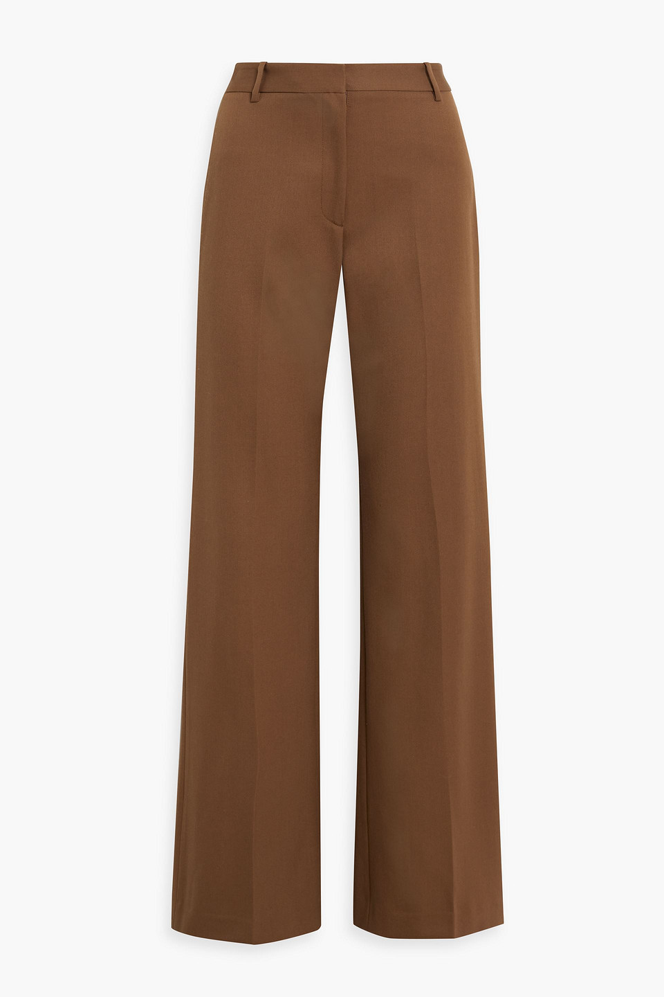 Nili Lotan Arielle Wool-twill Flared Pants In Brown