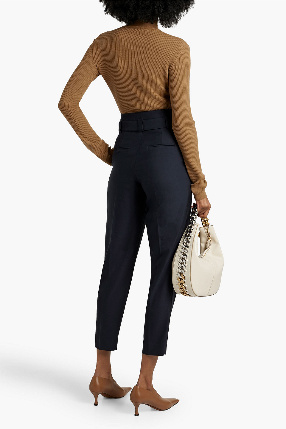 ANOTHER TOMORROW RIBBED WOOL-BLEND TURTLENECK SWEATER