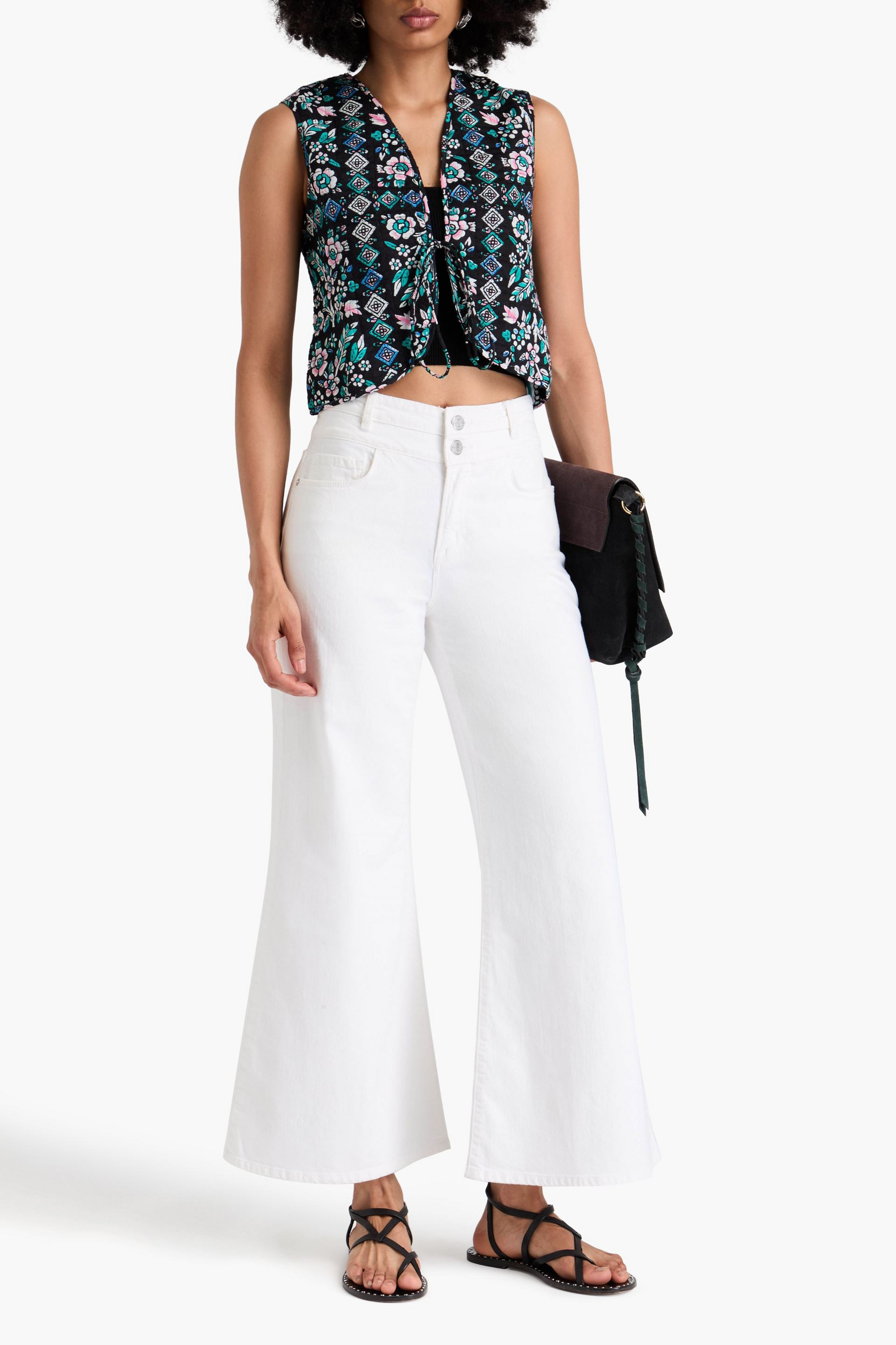 Antik Batik Flora cropped floral-print cotton-gauze vest