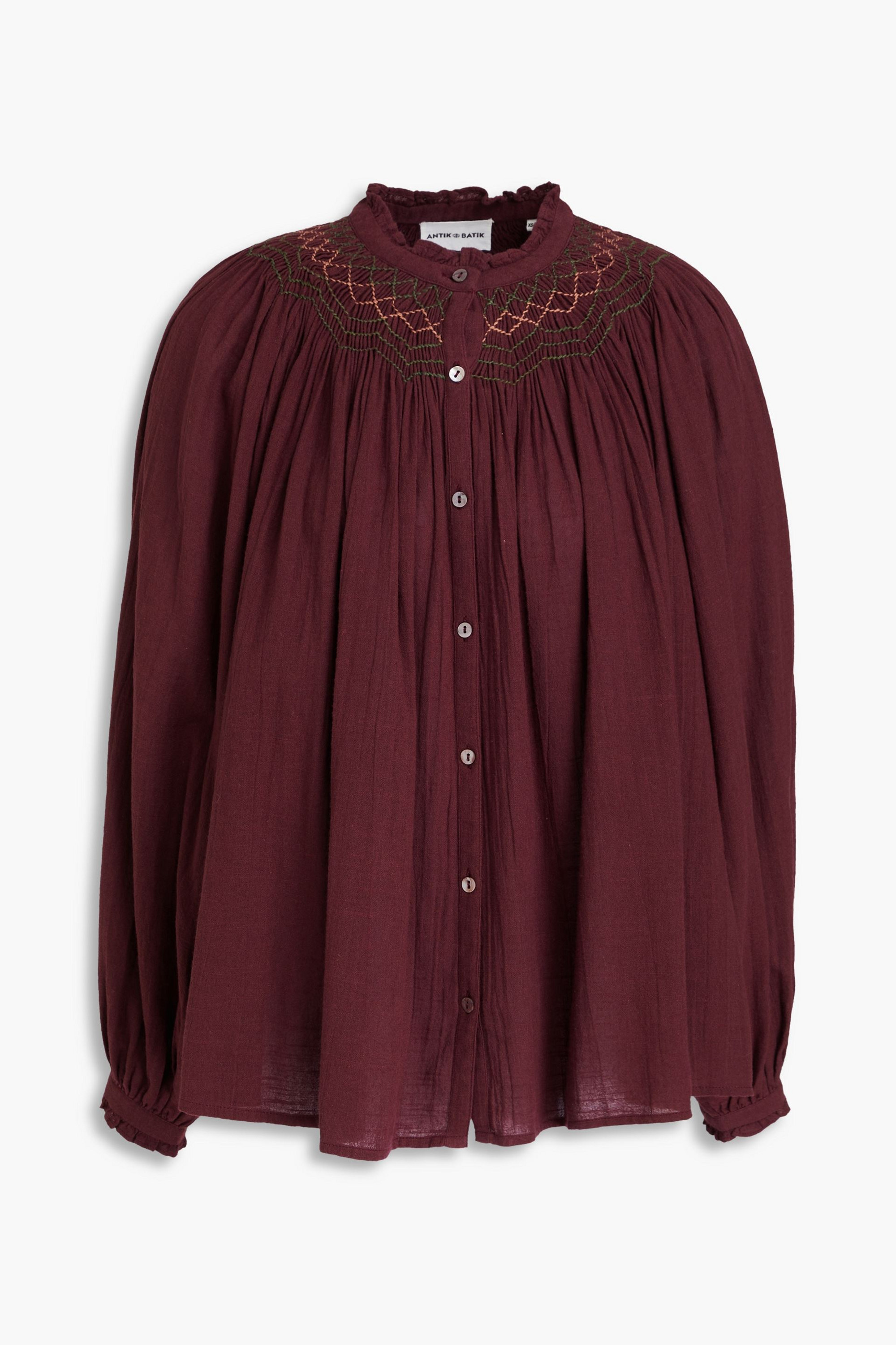 Antik Batik Daya embroidered cotton-gauze blouse thumbnail