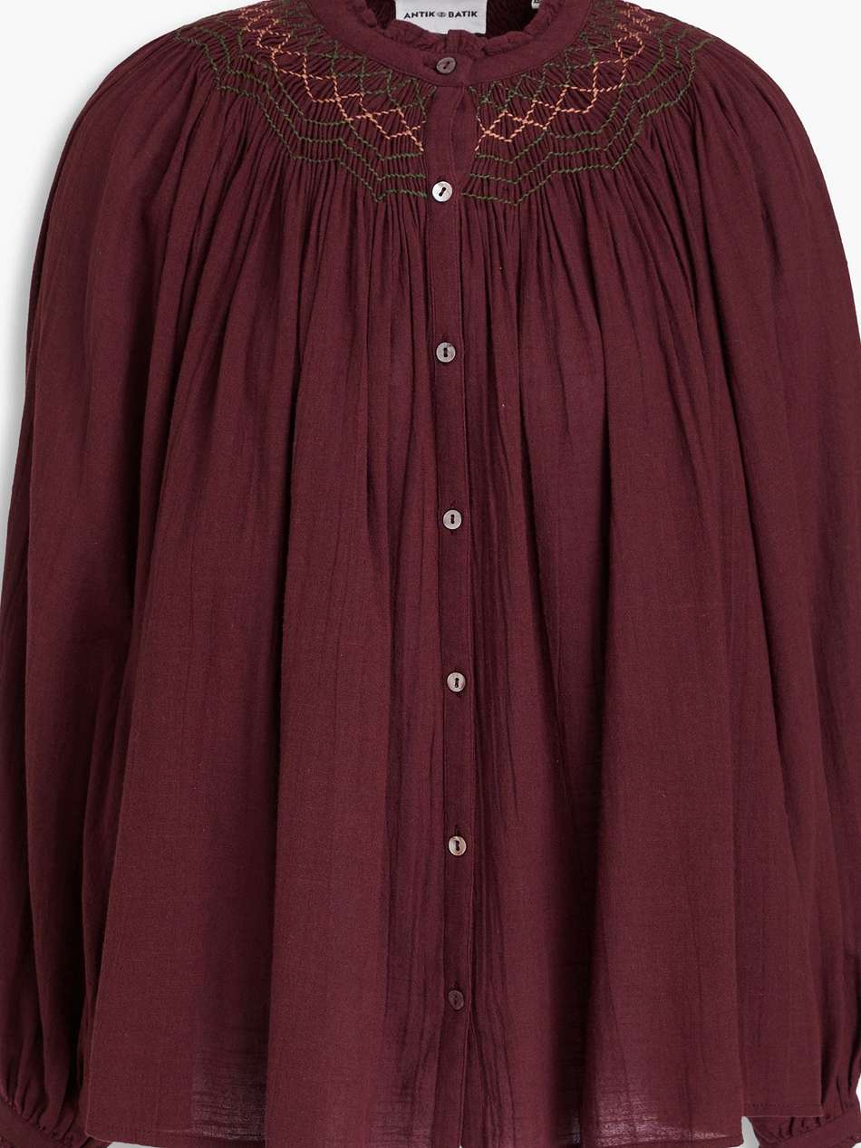 daya embroidered cotton-gauze blouse