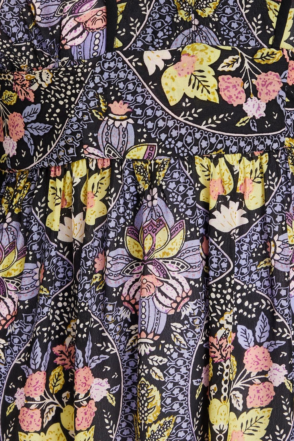 ANTIK BATIK فستان قصير «أيروس» من قماش الحرير الصيني مبطّن ومزين بطبعة الأزهار