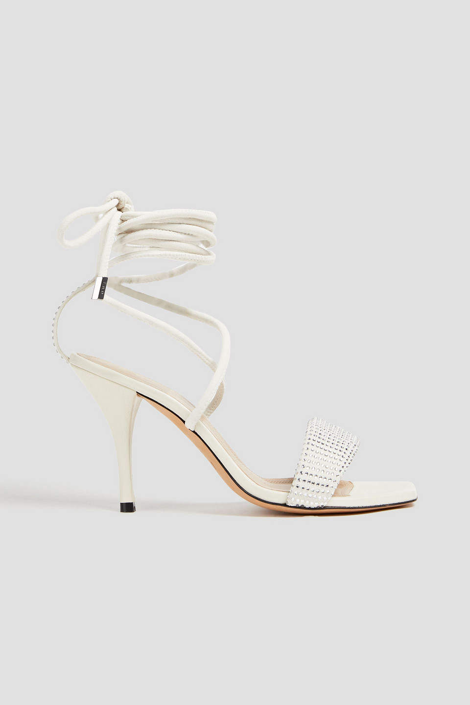Iro Paddy Crystal-embellished Leather Sandals In Ecru