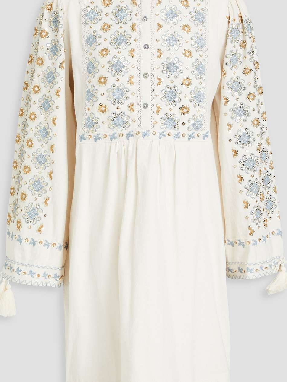 joana embellished cotton mini dress