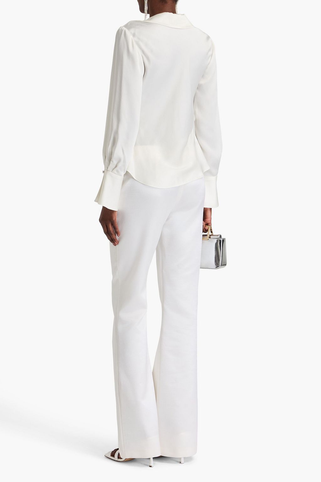 SIMKHAI Symone draped satin-crepe blouse
