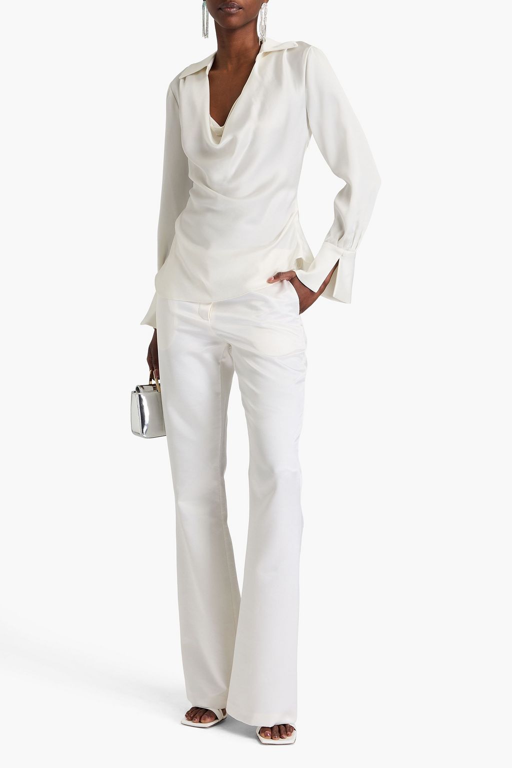 SIMKHAI Symone draped satin-crepe blouse