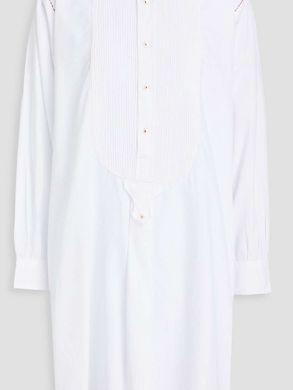 laura embroidered cotton-poplin shirt dress