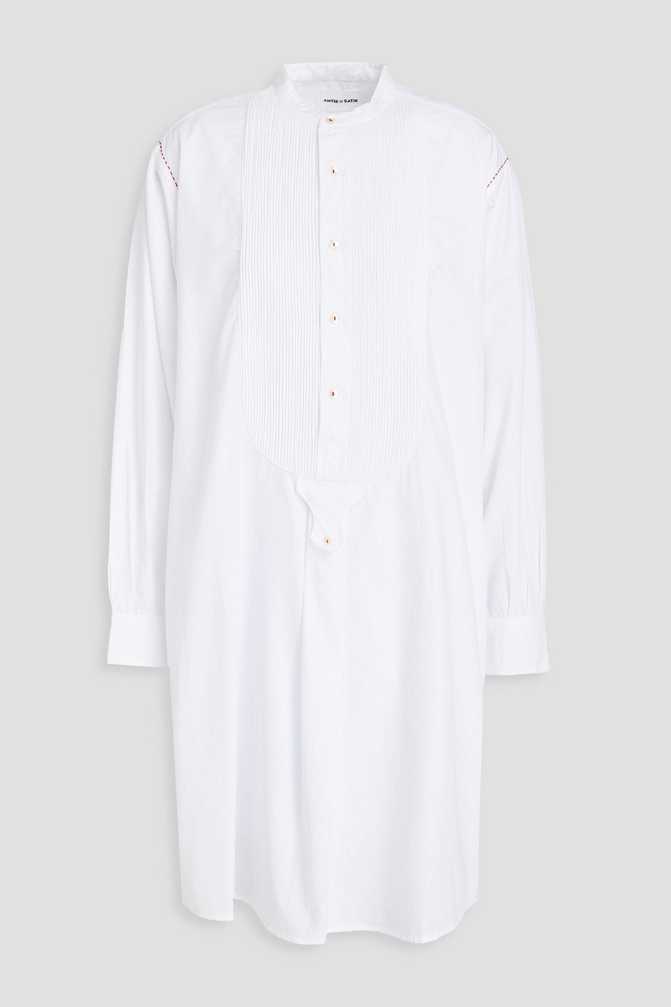 Antik Batik Laura Embroidered Cotton-poplin Shirt Dress In White