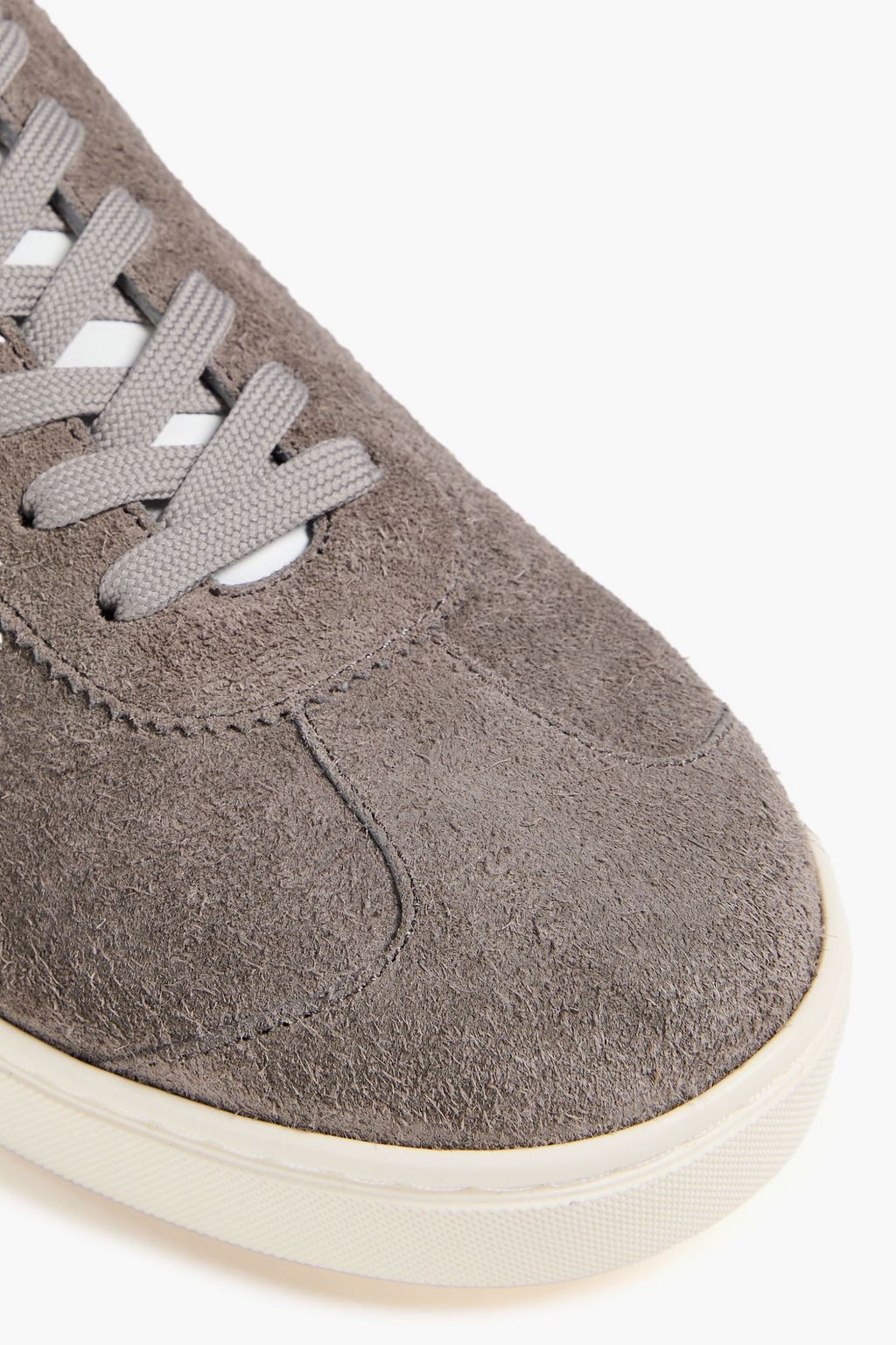 DOLCE&GABBANA Leather-trimmed suede sneakers
