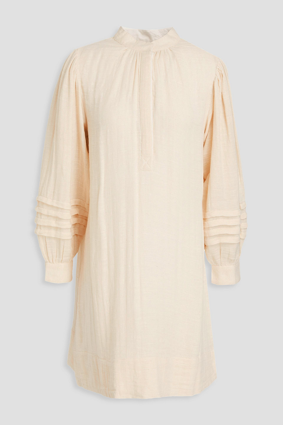 Antik Batik Preeti Gathered Cotton-gauze Mini Dress In Cream