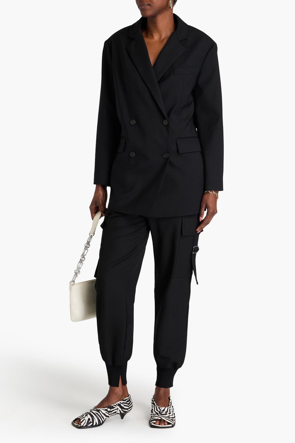 IRO Double-breasted wool-blend twill blazer