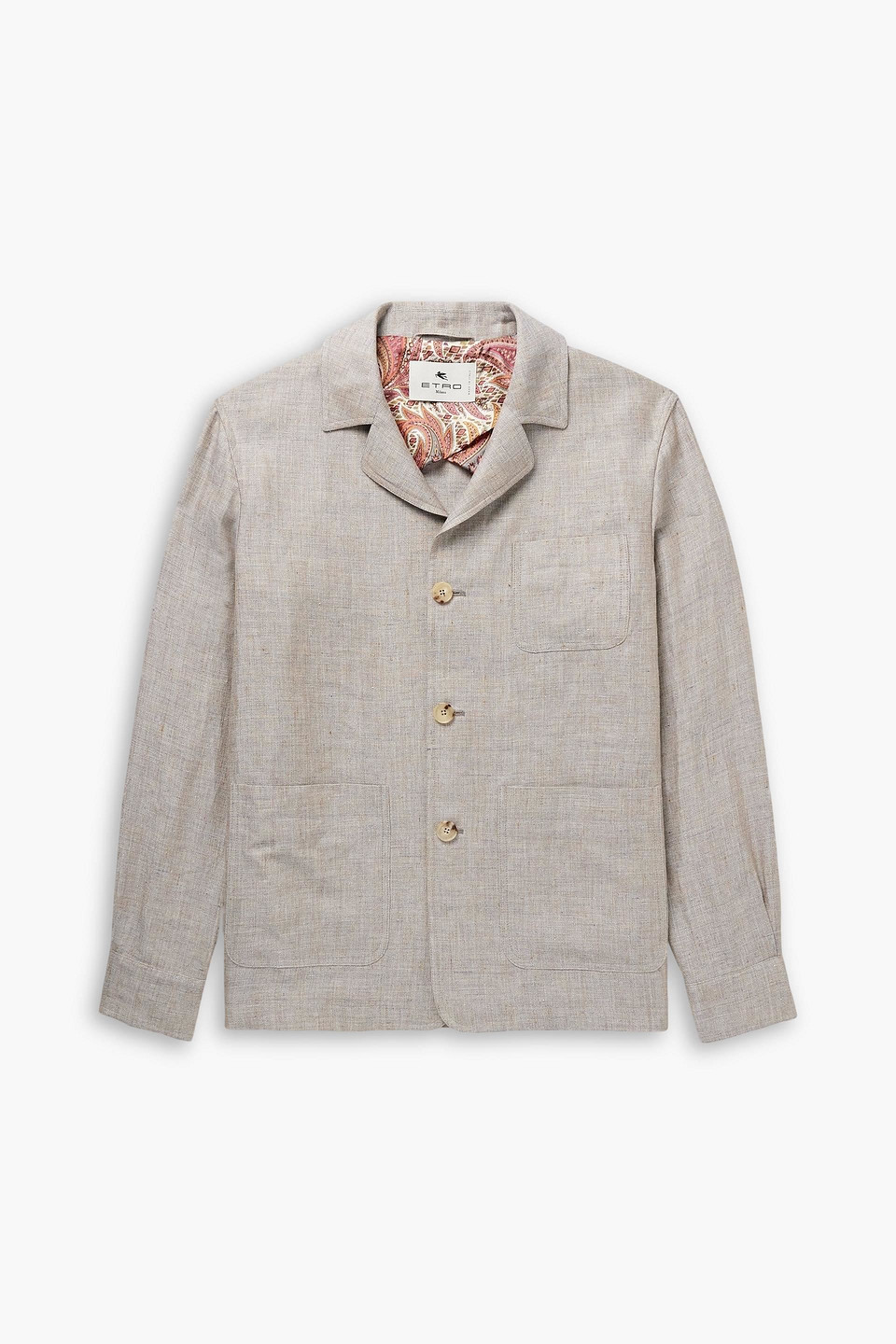 etro - linen-twill overshirt - neutral - it 48