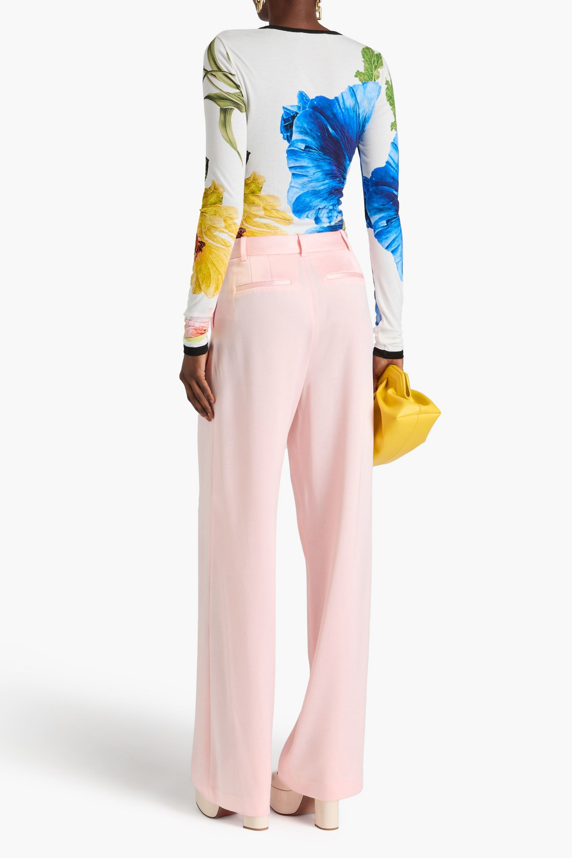 alice + olivia Pompey satin-crepe wide-leg pants