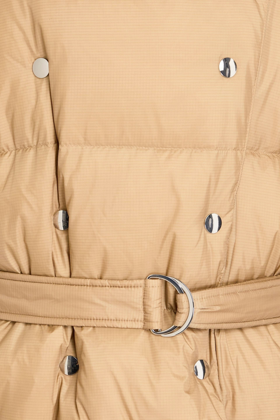 Shop Iro Etania Quilted Belted Shell Down Coat In Sand