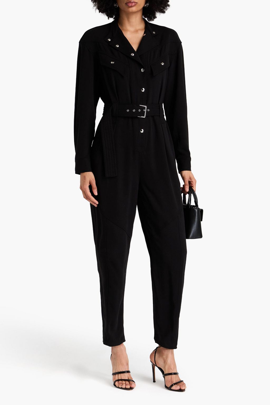 IRO Jendele belted Tencel™-blend twill jumpsuit
