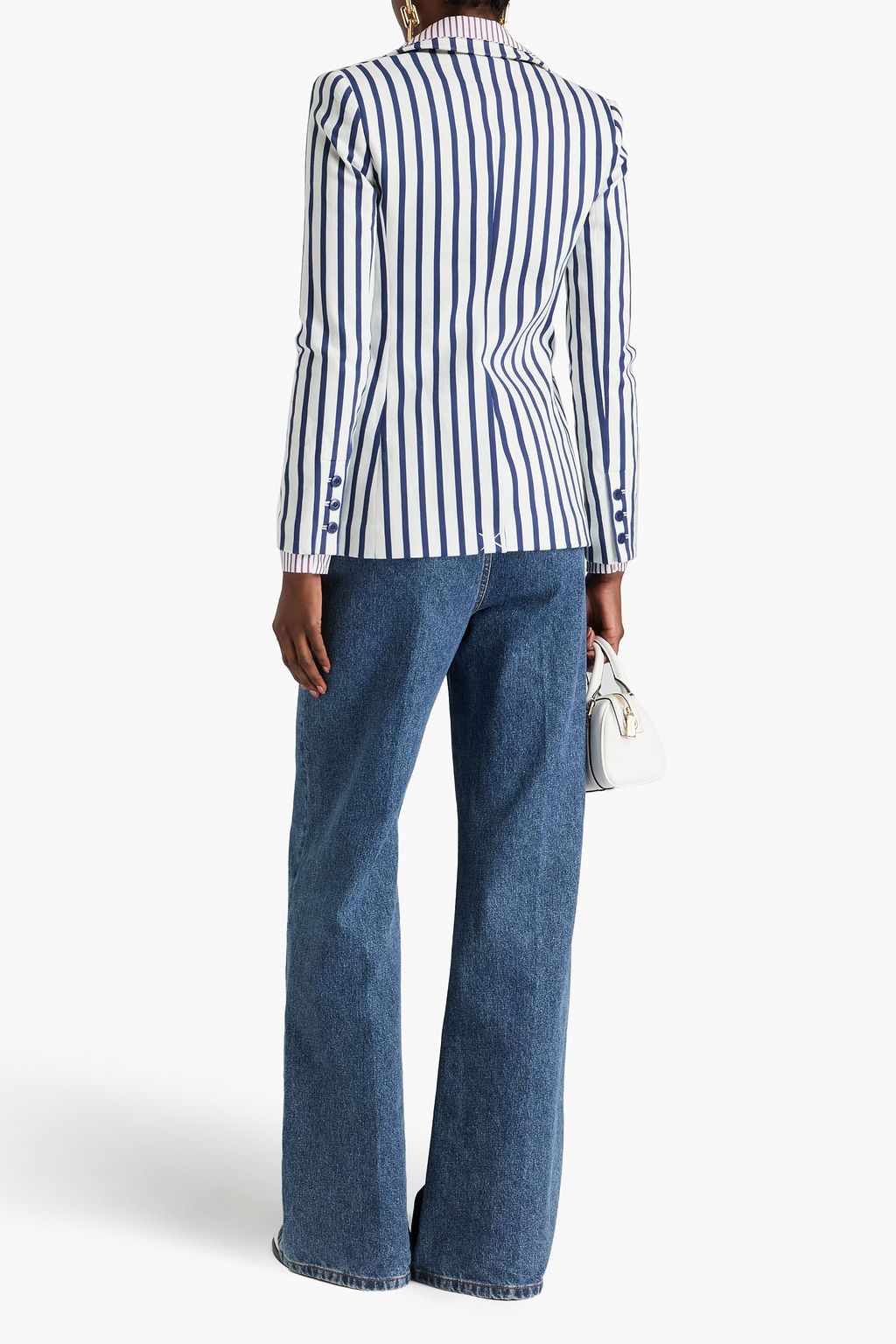ALICE + OLIVIA JEANS コットン混ツイル ブレザー ストライプ
