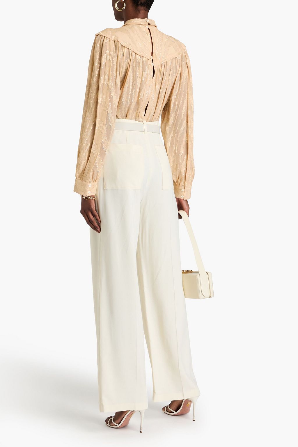 IRO Lila metallic fil coupé silk-georgette blouse