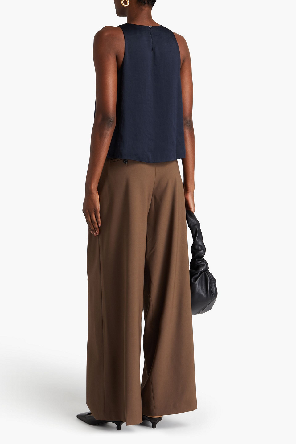 Theory Satin Top In Navy