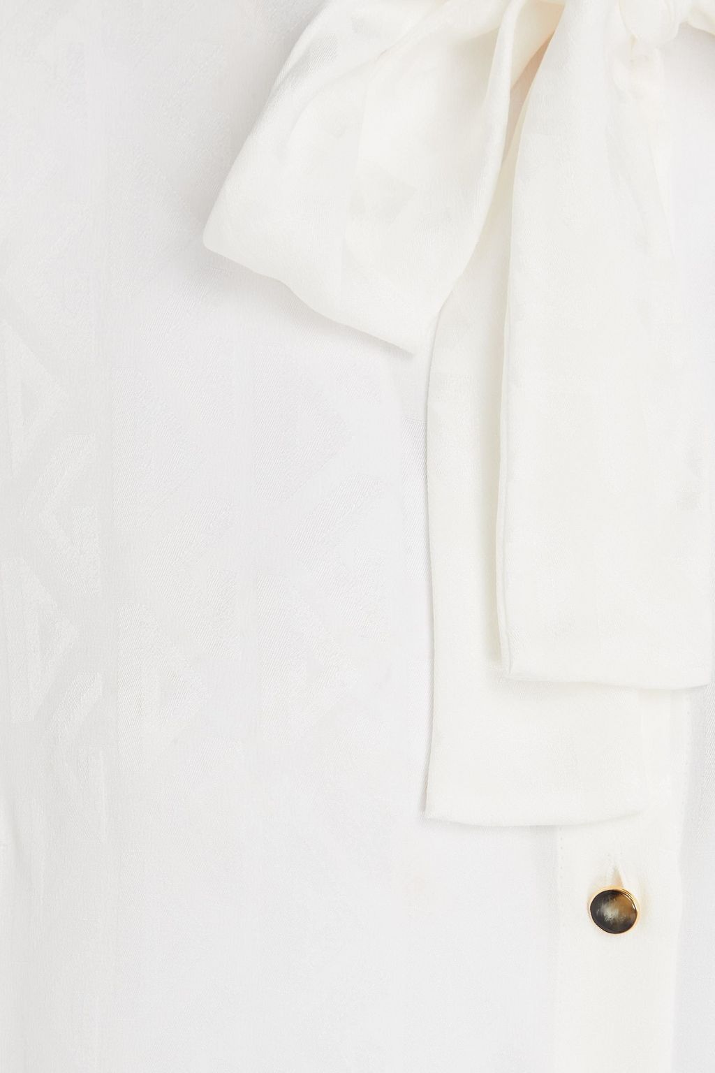 DOLCE&GABBANA Pussy-bow silk-jacquard shirt
