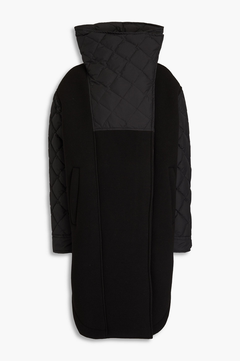 Goldbergh Shea Quilted Shell And Neoprene Down Coat In Black