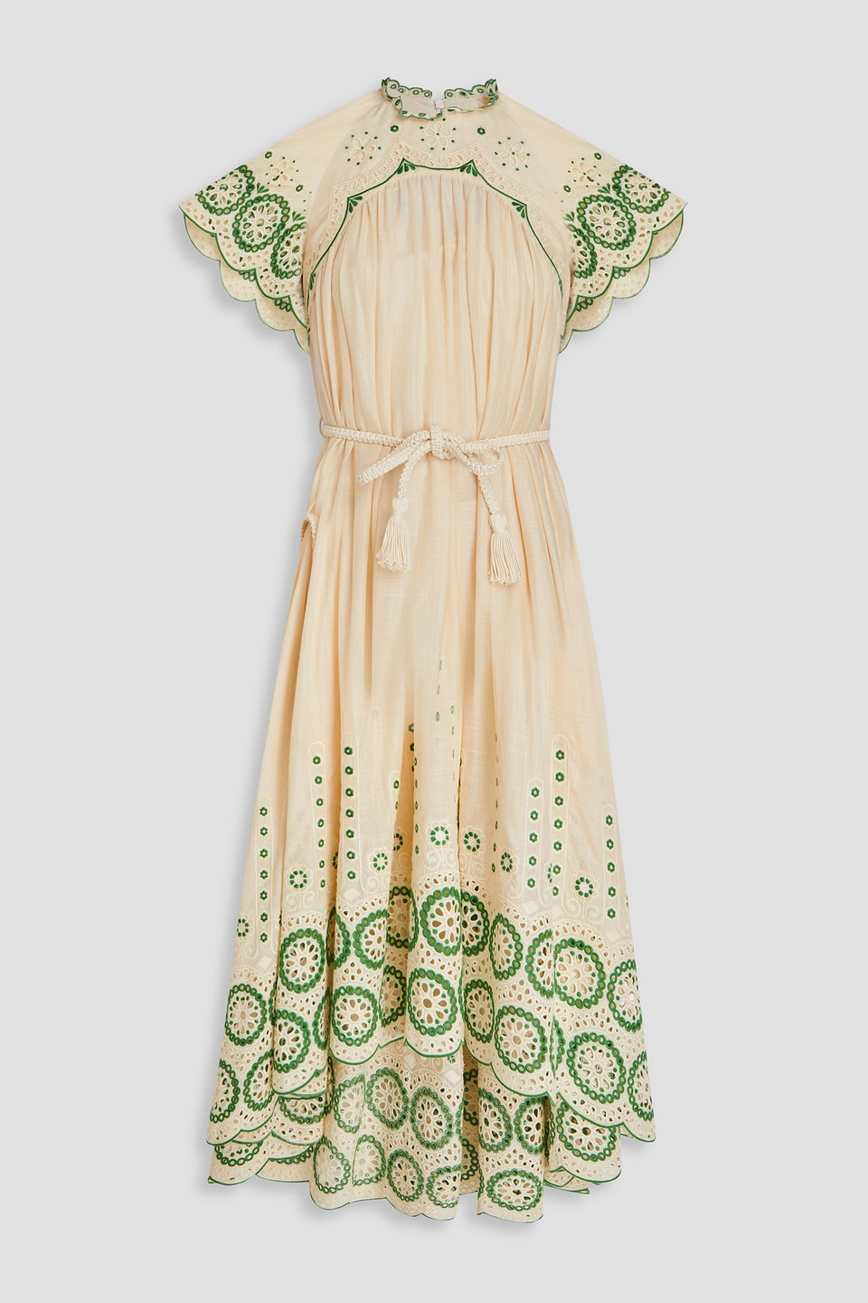 Broderie anglaise cotton midi dress