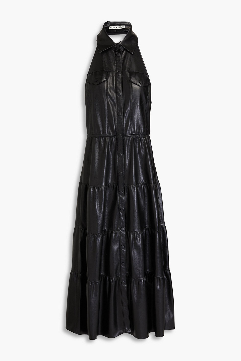 Miranda tiered halterneck midi dress