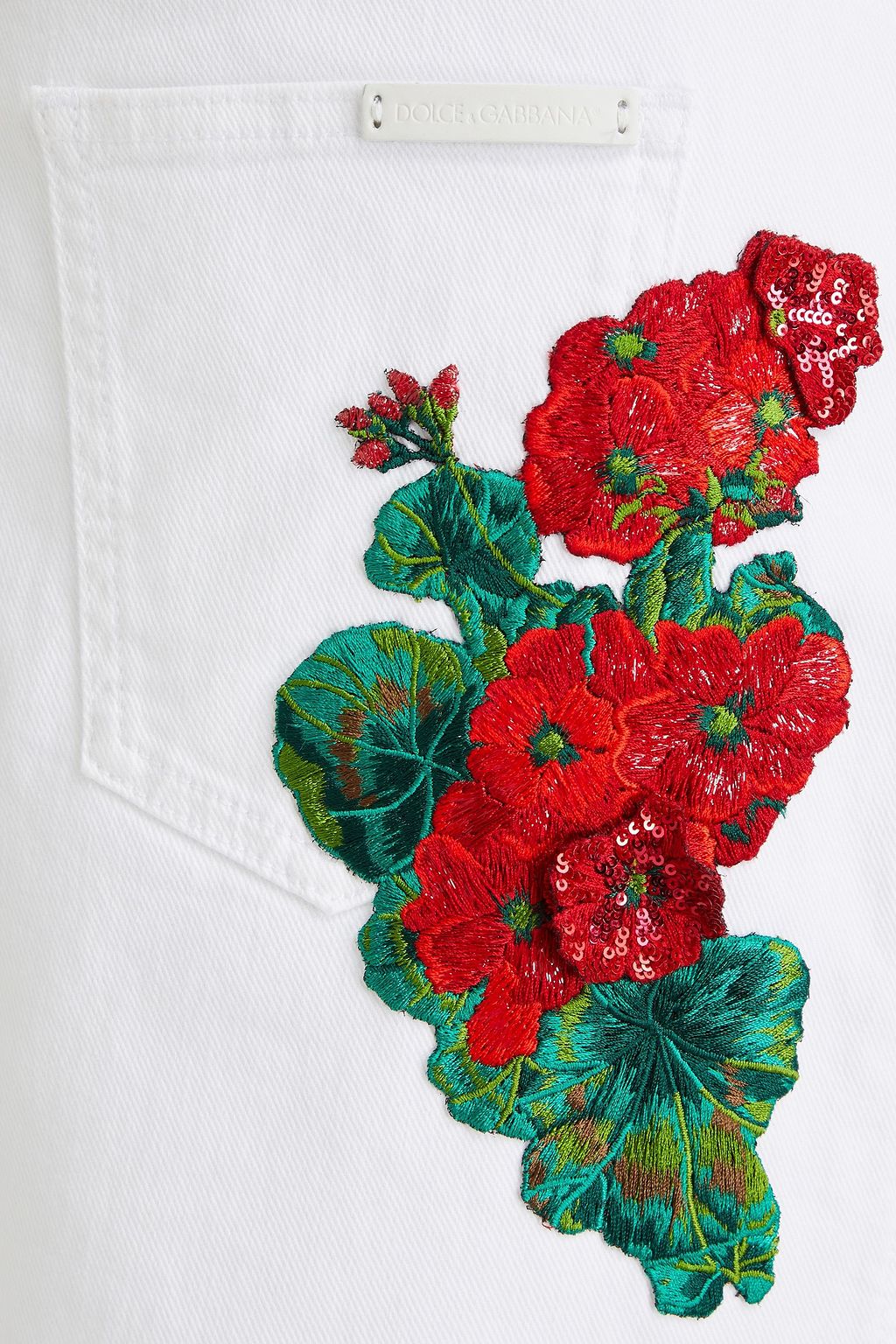 DOLCE&GABBANA Minirock aus Denim mit Verzierung