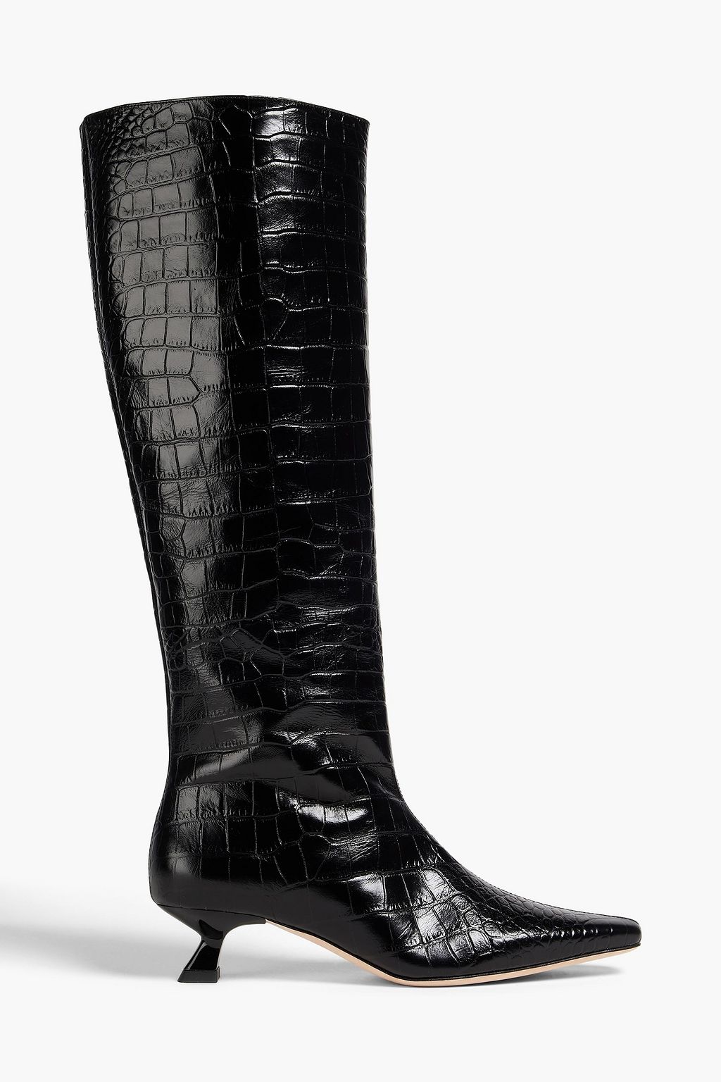 Pillar croc effect leather knee boots black EU 36