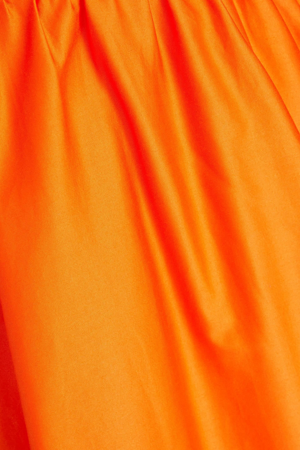 Alice And Olivia Gathered Cotton-blend Mini Dress In Orange