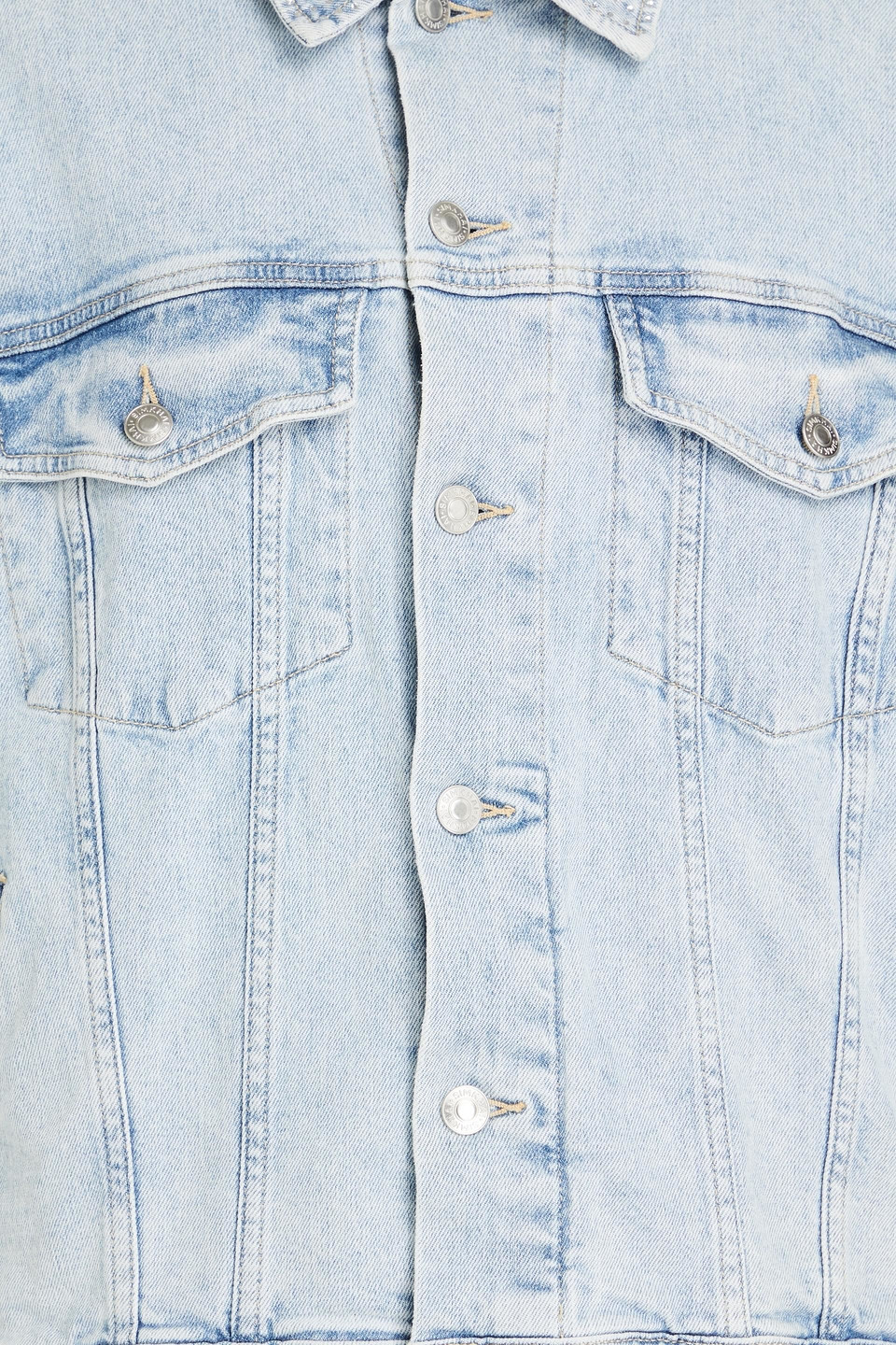 Simkhai Lambert Crystal-embellished Denim Jacket In Light Denim