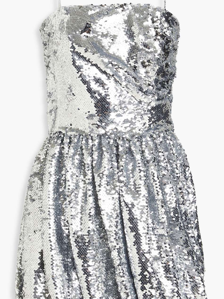 mallory gathered sequined tulle mini dress