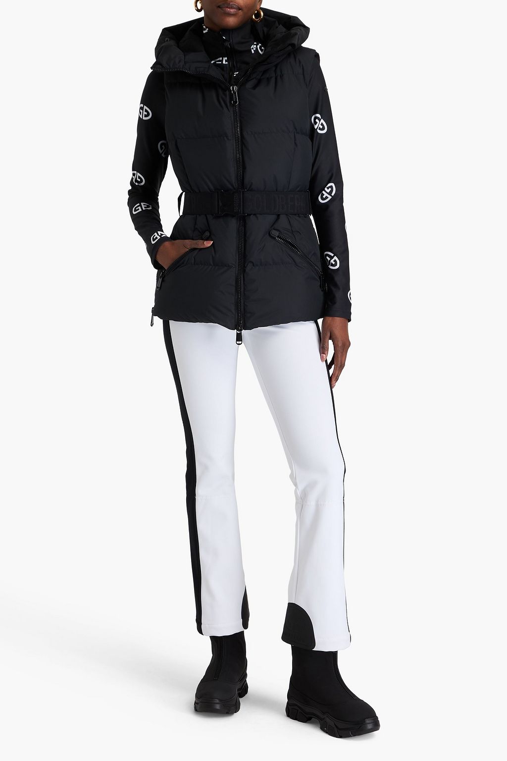 GOLDBERGH Mae belted quilted shell hooded down vest