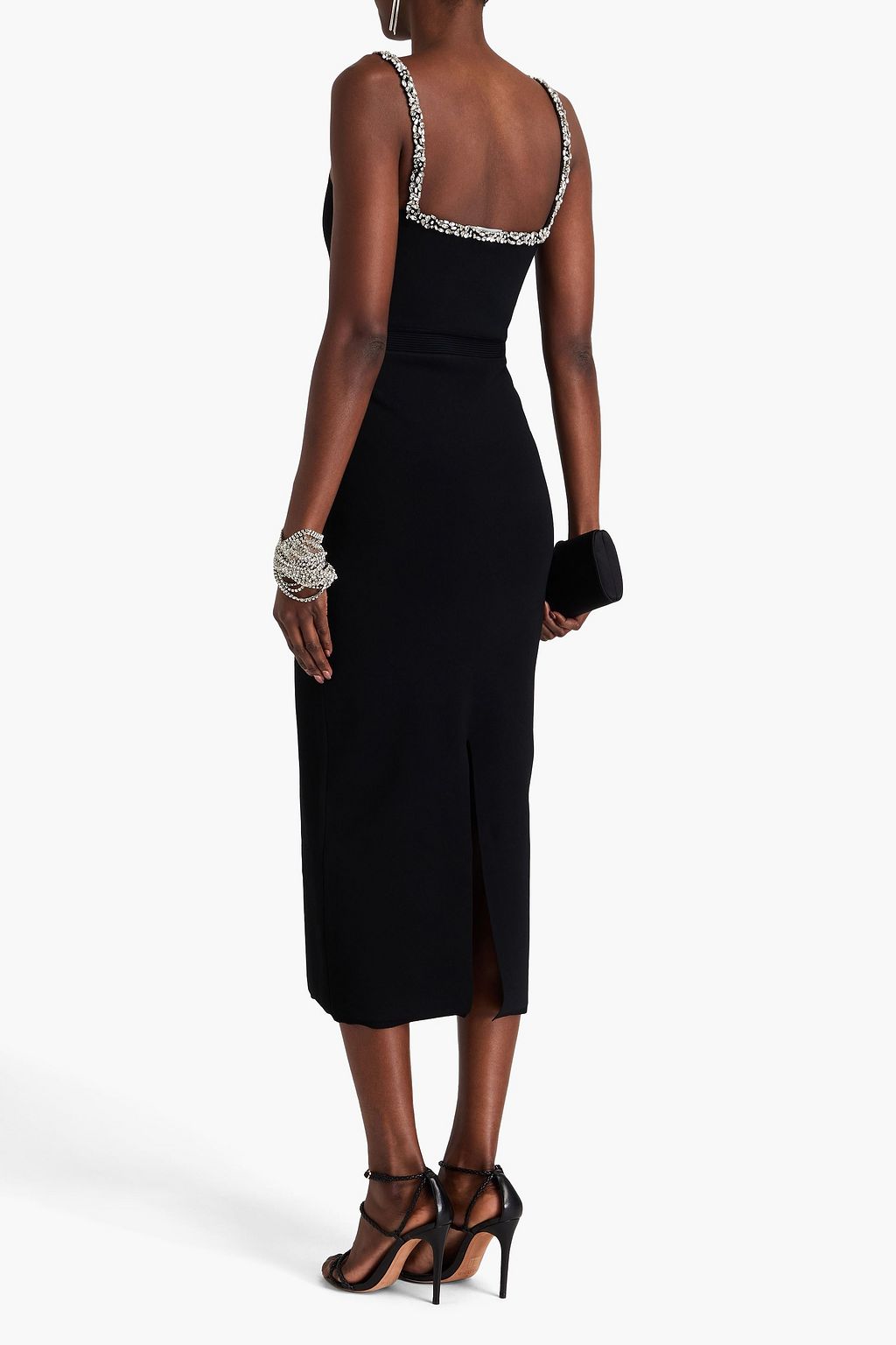 SIMKHAI Marci crystal-embellished stretch-knit midi dress