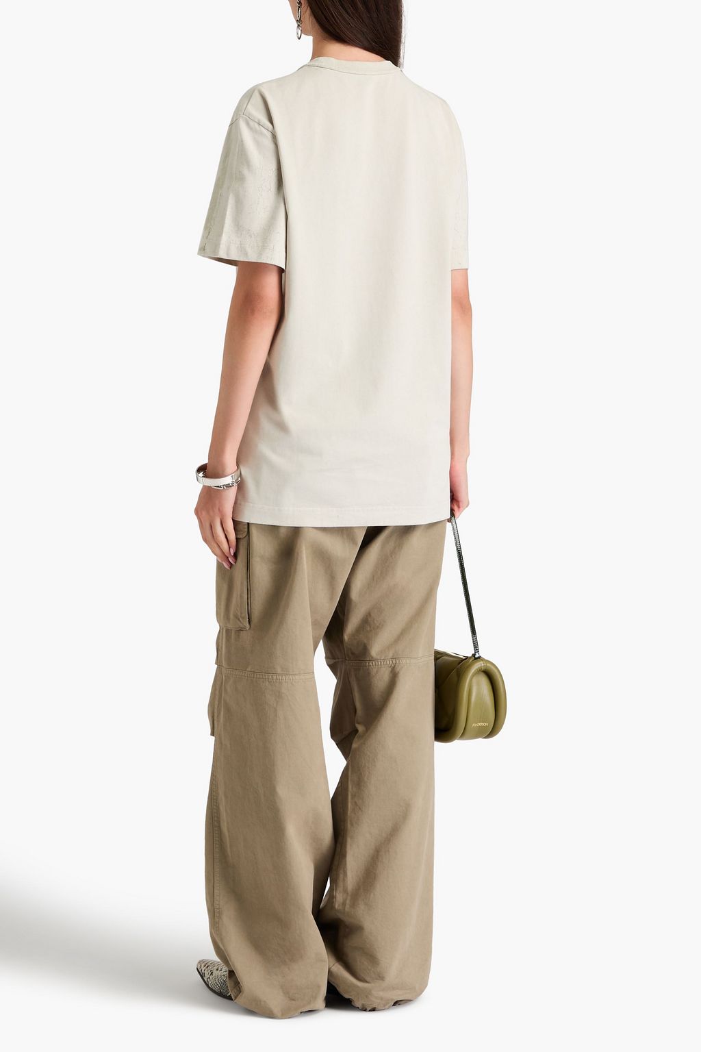 ALEXANDER WANG تي شيرت من قطن جيرسي مزين برقعة زخرفية