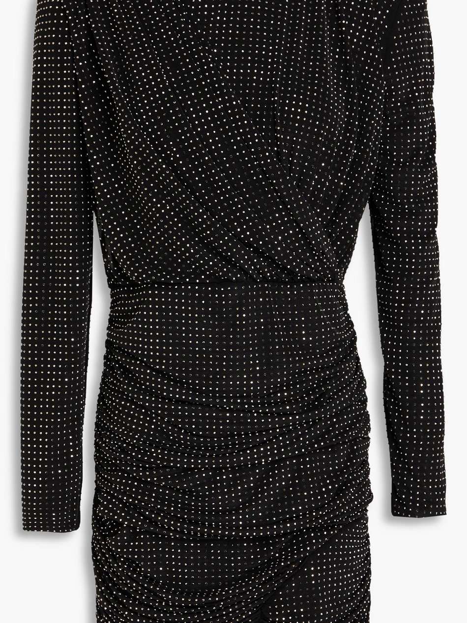 abrah crystal-embellished draped jersey mini dress