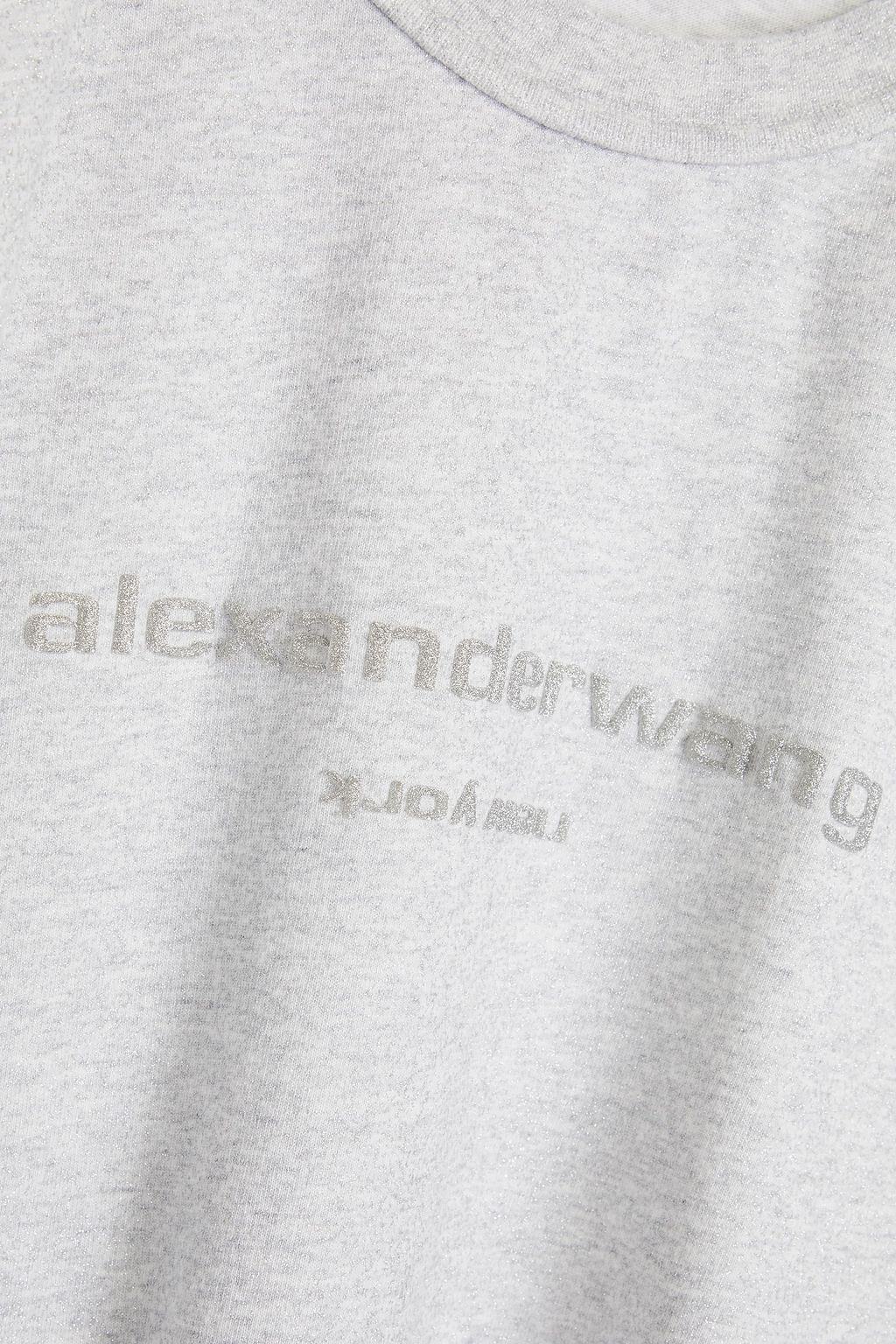 ALEXANDER WANG 아플리케 & 글리터 장식 코튼 저지 티셔츠