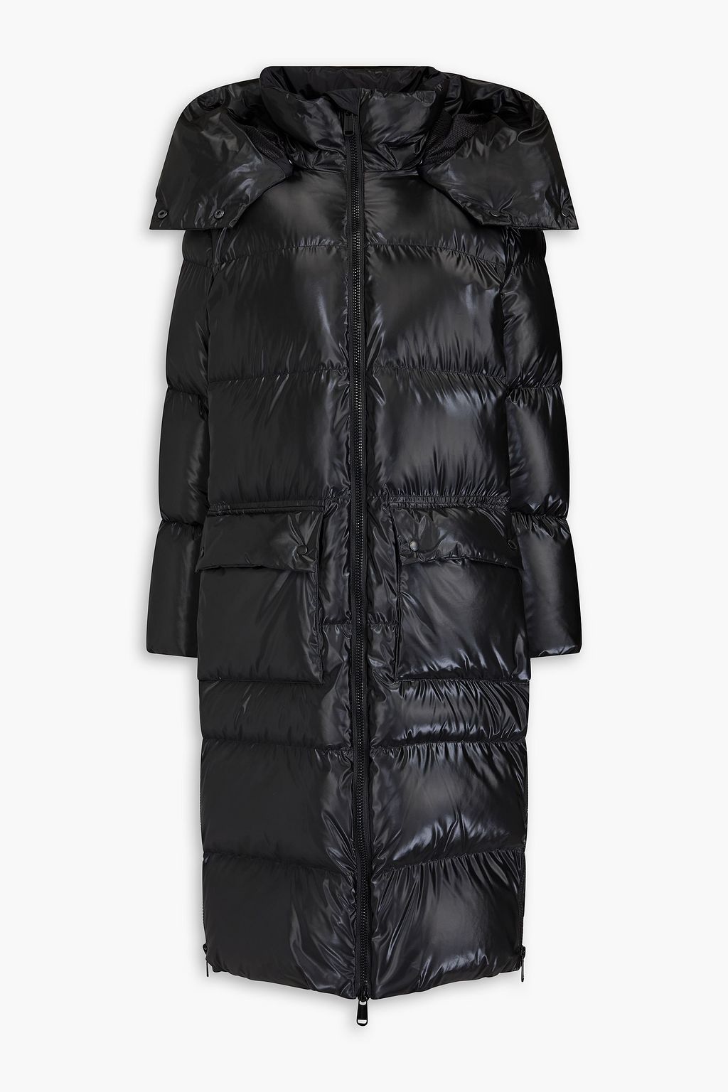 Quilted hooded down coat on sale