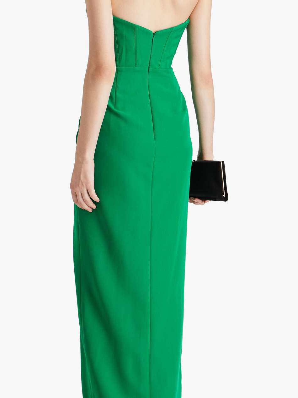 strapless twisted crepe gown