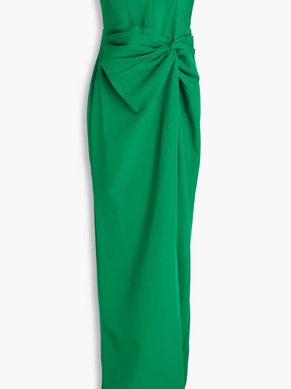 strapless twisted crepe gown