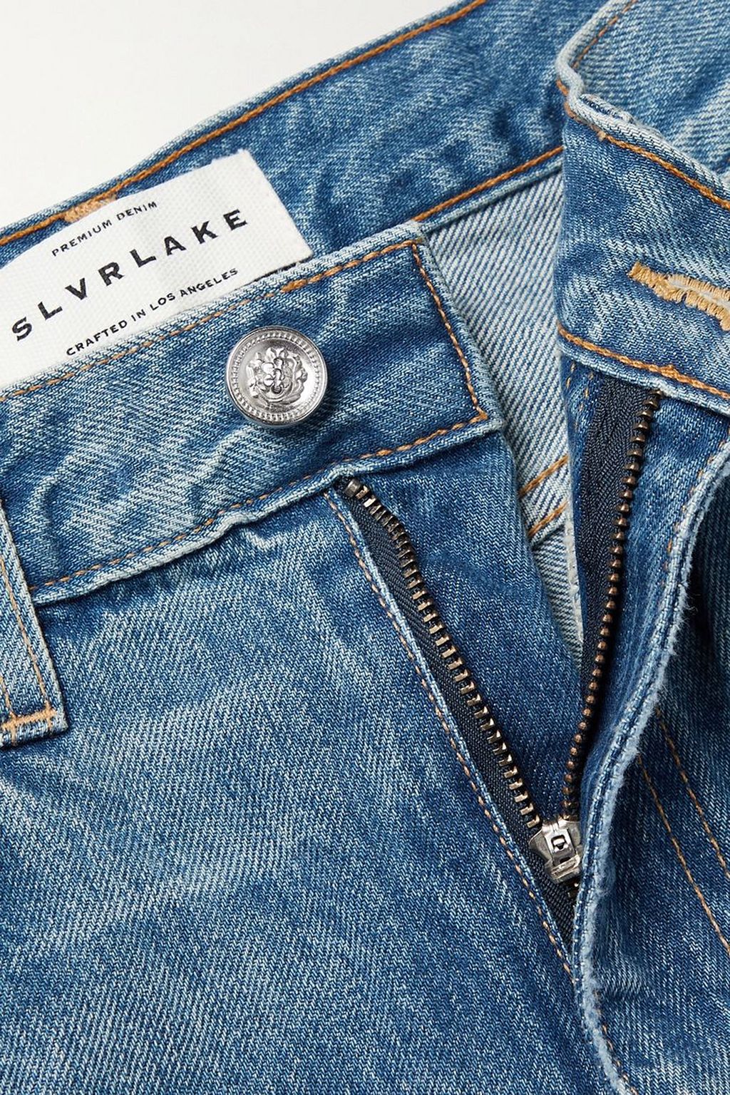 SLVRLAKE بنطال جينز London المعتّق بخصر عالٍ وأرجل مستقيمة