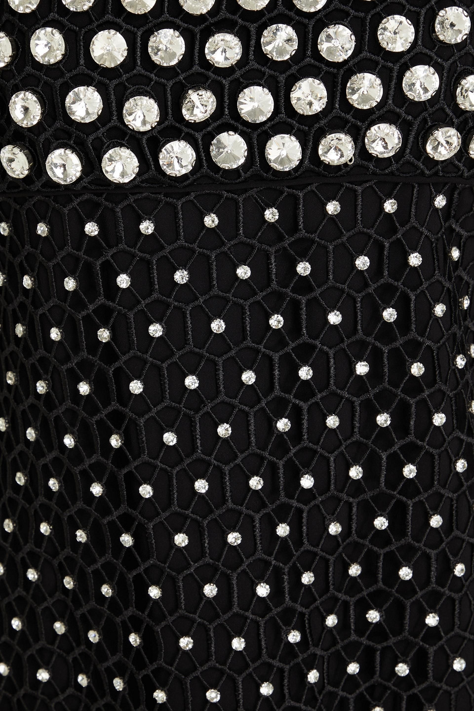 Shop Simkhai Kelilah Crystal-embellished Macramé Lace Midi Dress In Black